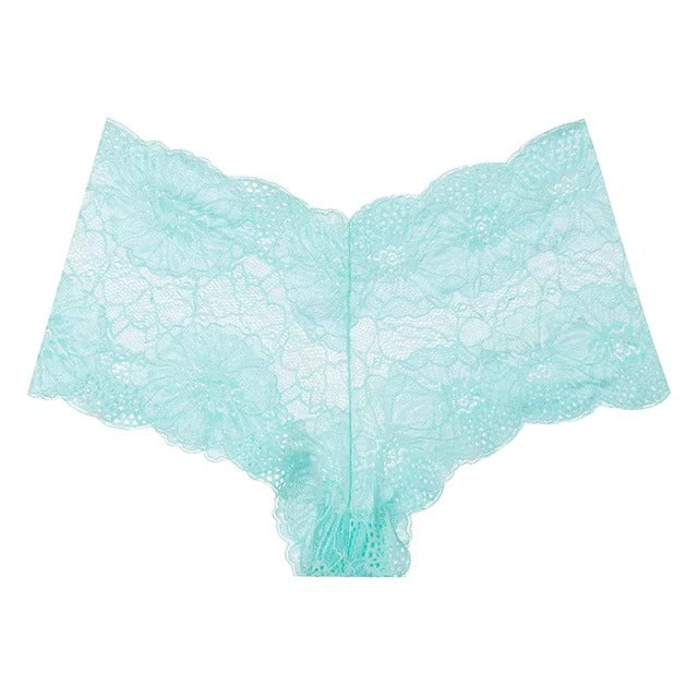 Lingerie Lace Embroidery Low-waist G String Brief Transparent UnderwearPanties