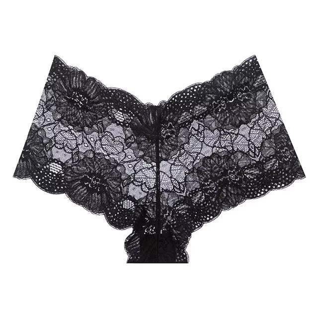 Lingerie Lace Embroidery Low-waist G String Brief Transparent UnderwearPanties
