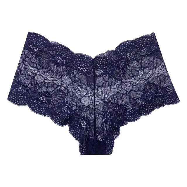 Lingerie Lace Embroidery Low-waist G String Brief Transparent UnderwearPanties
