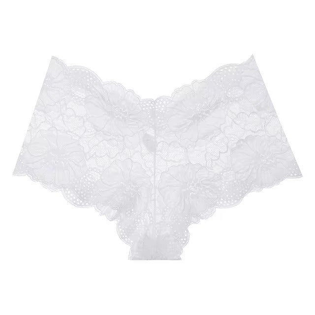 Lingerie Lace Embroidery Low-waist G String Brief Transparent UnderwearPanties