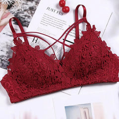 Lingerie Lace Floral Embroidery Bralette Comfort Seamless Adjusted Bras