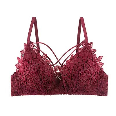Lingerie Lace Floral Embroidery Bralette Comfort Seamless Adjusted Bras