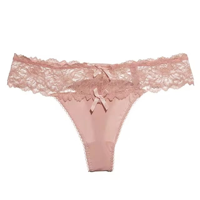 Lingerie Lace Low-waist Briefs Hollow Out Underpants Intimates G String Panties