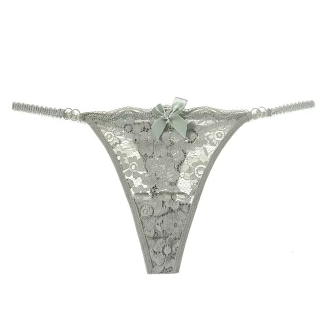 Lingerie Lace Low-waist Transparent G String Embroidery Thong Panties