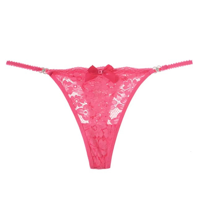 Lingerie Lace Low-waist Transparent G String Embroidery Thong Panties