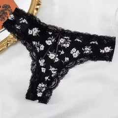 Lingerie Lace Trim Low-waist G String Thong Temptation Breathable Panties