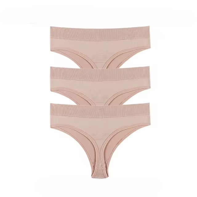 Lingerie Low Waist Seamless Comfort Underwear G String Thong Breathable 3Pcs Panties
