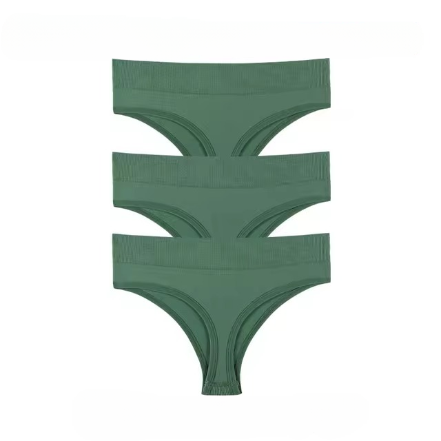 Lingerie Low Waist Seamless Comfort Underwear G String Thong Breathable 3Pcs Panties