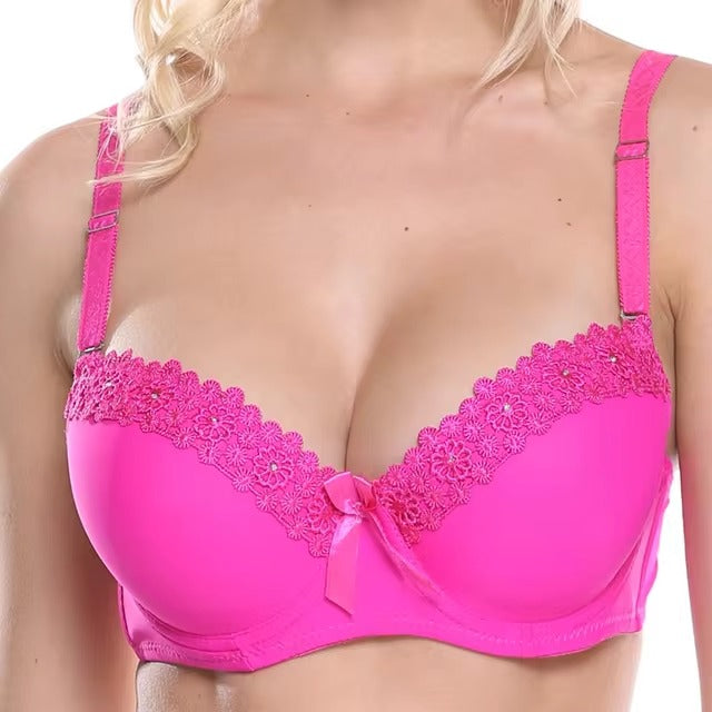 Lingerie Push Up Brassiere Plunge Embroidery Underwear Plus Size Everyday Bra