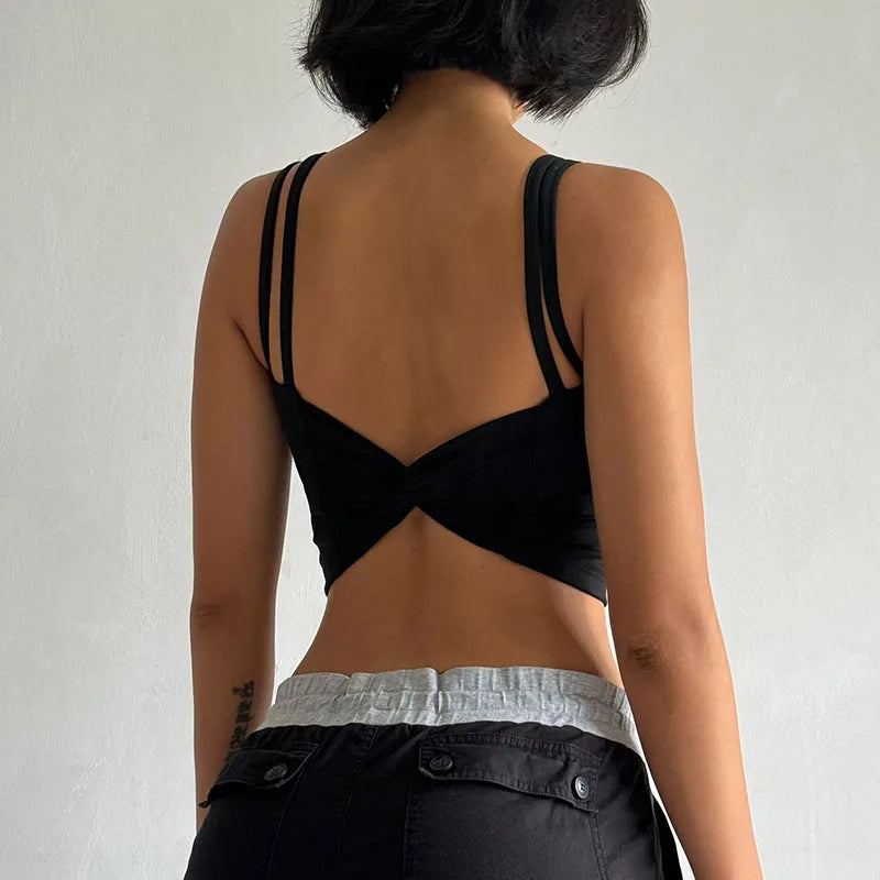 Lingerie Push Up Fixed Pad Back knotted Underwear Running Vest Gym Tops
