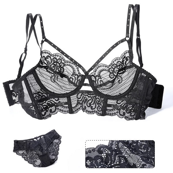 Lingerie Push Up Lace Underwear Set Embroidery Pantie