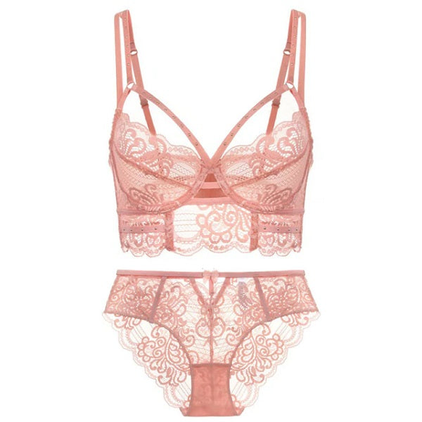 Lingerie Push Up Lace Underwear Set Embroidery Pantie