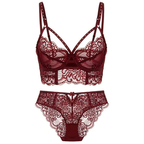 Lingerie Push Up Lace Underwear Set Embroidery Pantie