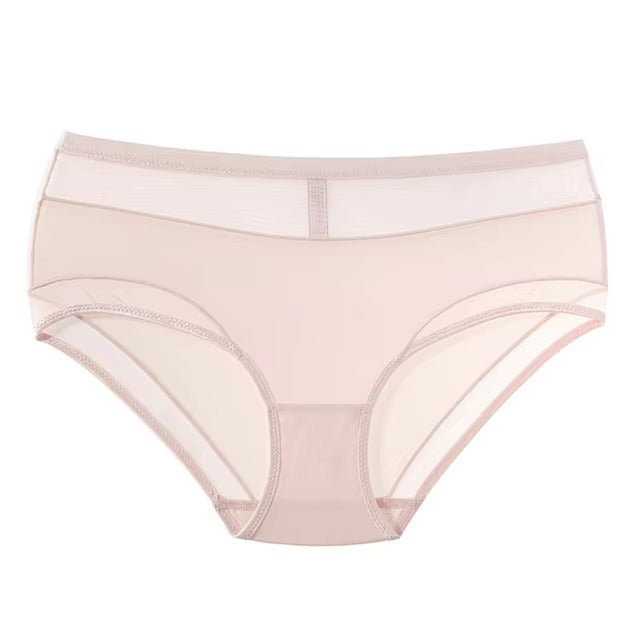 Lingerie Satin Low-waist Lace Transparent Mesh Silky Temptation G String Comfortable Panties