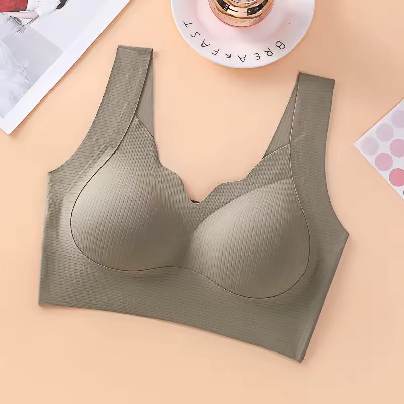 Lingerie Seamless Breathable Pads No Steel Ring Solid Comfort Bralette Non-wire Push Up Bras