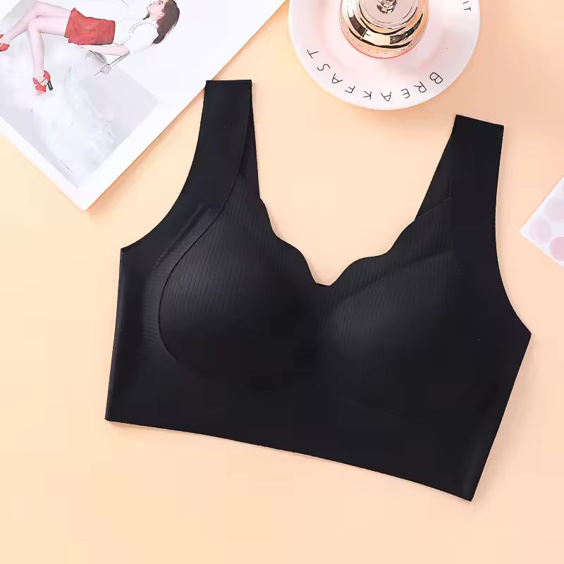 Lingerie Seamless Breathable Pads No Steel Ring Solid Comfort Bralette Non-wire Push Up Bras