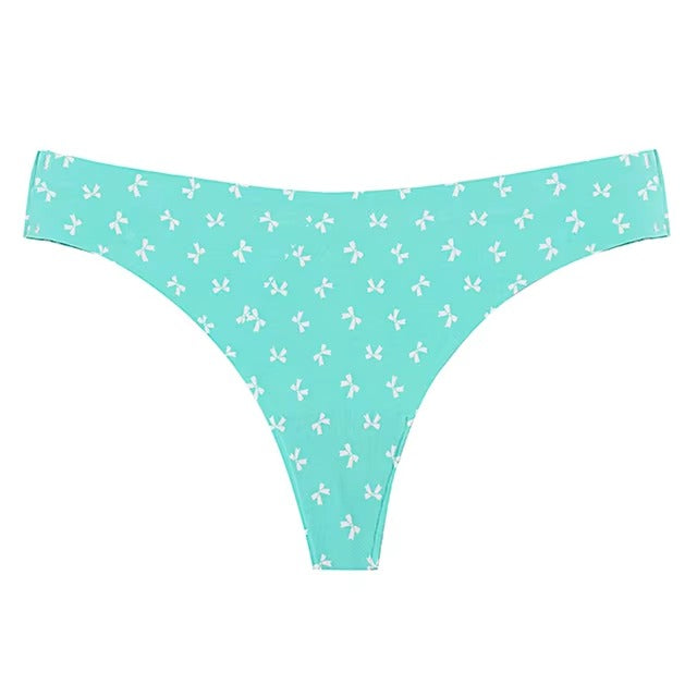 Lingerie Seamless Low-waist Printing Underwear G String Temptation Panties