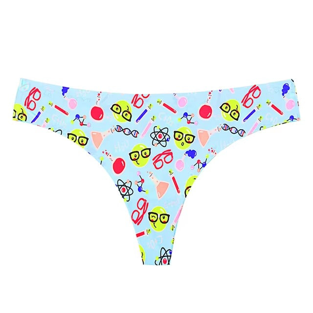 Lingerie Seamless Low-waist Printing Underwear G String Temptation Panties