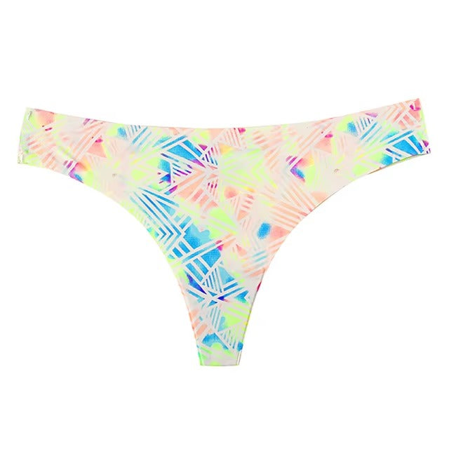 Lingerie Seamless Low-waist Printing Underwear G String Temptation Panties