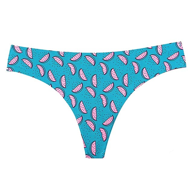 Lingerie Seamless Low-waist Printing Underwear G String Temptation Panties