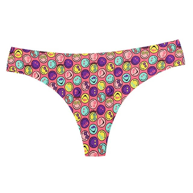 Lingerie Seamless Low-waist Printing Underwear G String Temptation Panties