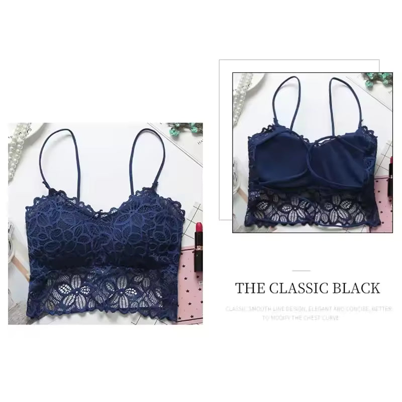 Lingerie Seamless Strapless Lace Push Up Bralette Brassiere Bras