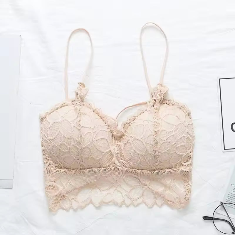 Lingerie Seamless Strapless Lace Push Up Bralette Brassiere Bras
