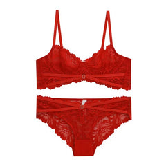 Lingerie Ultra-thin Push Up Brassiere Embroidery Lace Underwear Set
