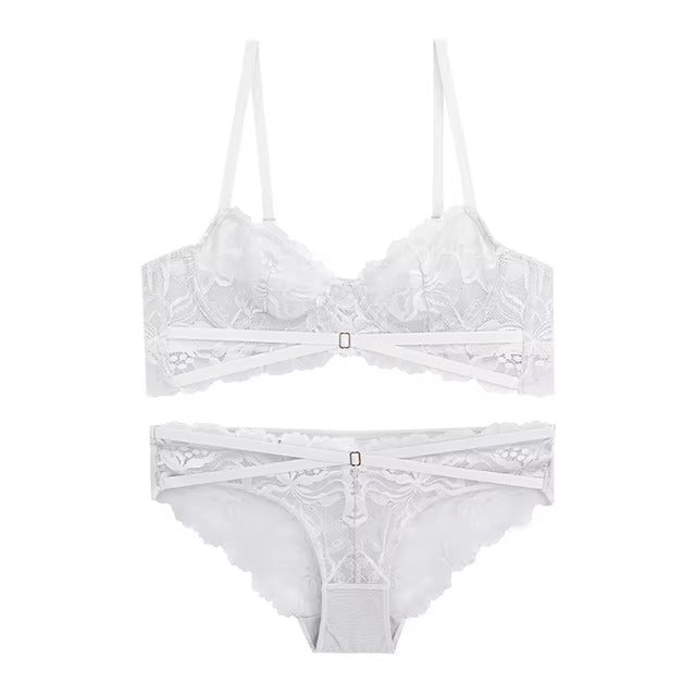 Lingerie Ultra-thin Push Up Brassiere Embroidery Lace Underwear Set