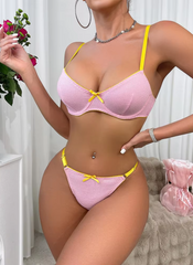 Luxury Comfortable Thin Intimate Push Up Bra Underpants 2 Pieces