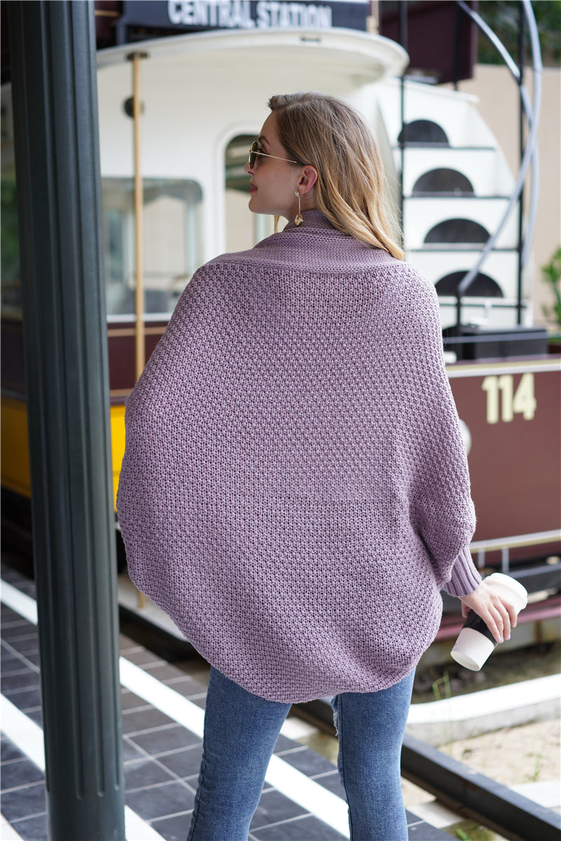 Mauve Batwing Easy On Cardigan