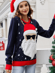 Navy Cool Santa Sunglasses Sweater