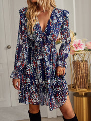 SHOWER ME IN FLORALS MINI DRESS - NAVY