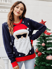 Navy Cool Santa Sunglasses Sweater