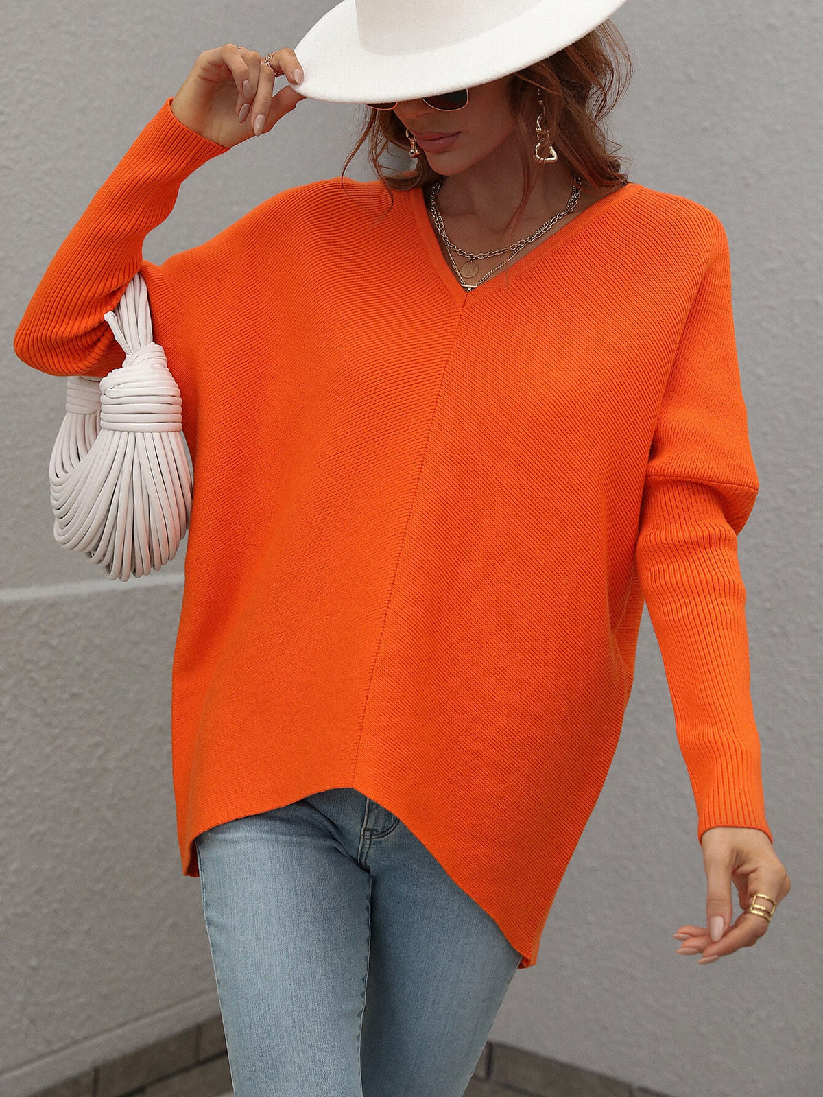 CLIA KNIT SWEATER - ORANGE