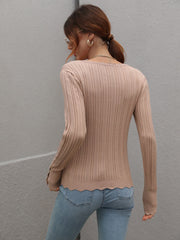 SHELL KNIT TOP - NEUTRAL
