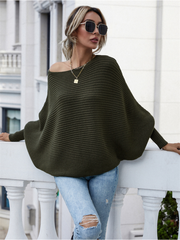 GISELE Lantern Sleeve Tighten Cuff Knit Top - Olive