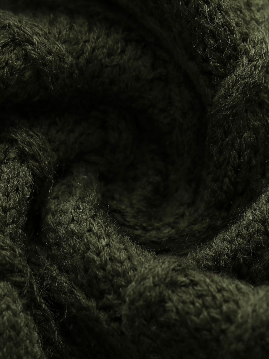 Olive Shoulder Cut-Out Knit Sweater