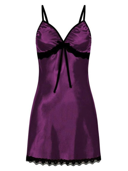 Open Shoulder Bows Polyester Lingerie