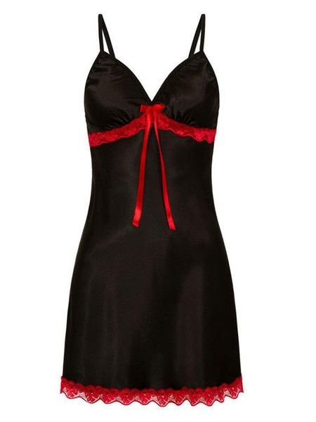 Open Shoulder Bows Polyester Lingerie