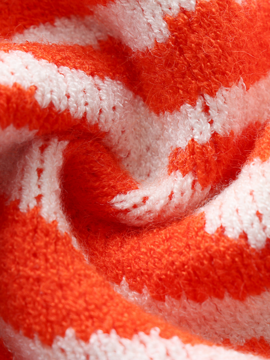Tiger Year Animal Patterned Knit Cardigan - Orange