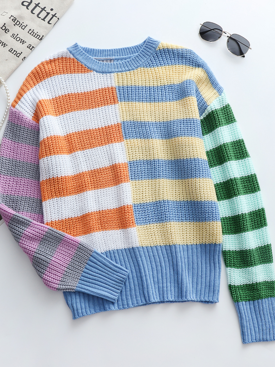 ROBERTA Stripe Multi Color Knit Top