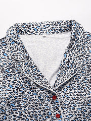 Pajamas Giraffe Print Turndown Collar Long Sleeves Polyester Lingerie Sleepwear