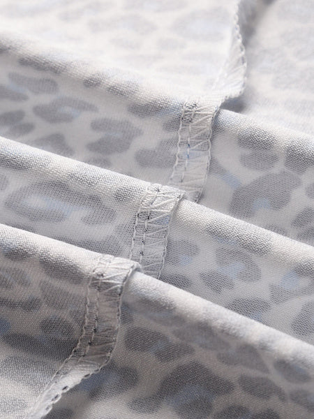 Pajamas Giraffe Print Turndown Collar Long Sleeves Polyester Lingerie Sleepwear