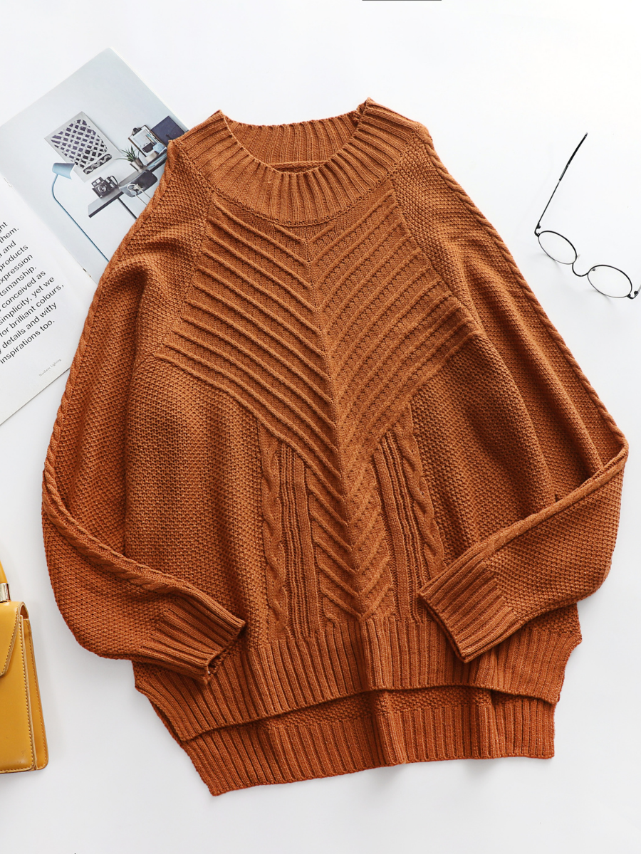 Persimmon Shoulder Cut-Out Knit Sweater