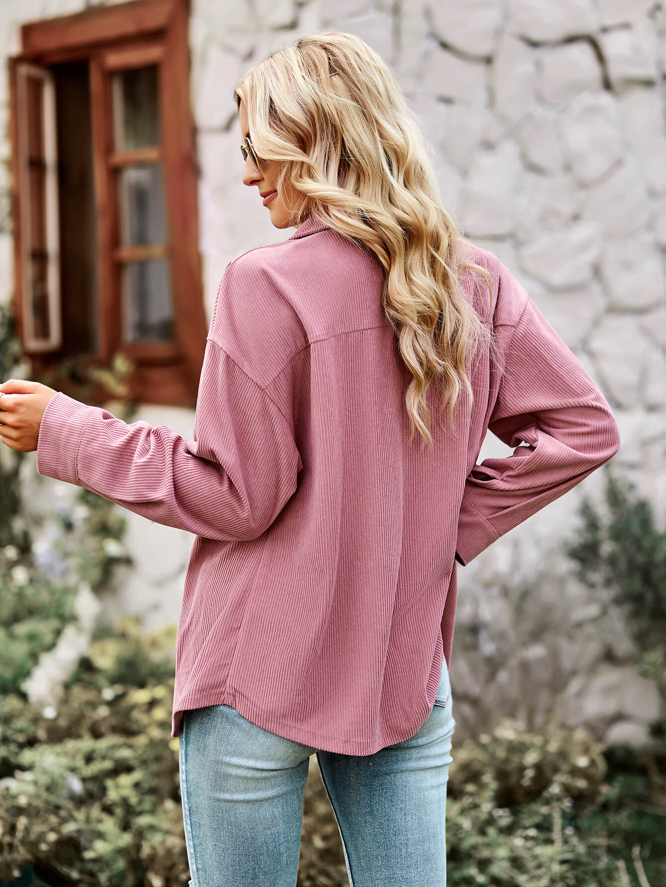 SOFIA COTTON BLEND FRENCH SHACKET - PINK