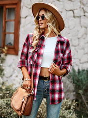 LUCKY ONE PLAID SHACKET - PINK