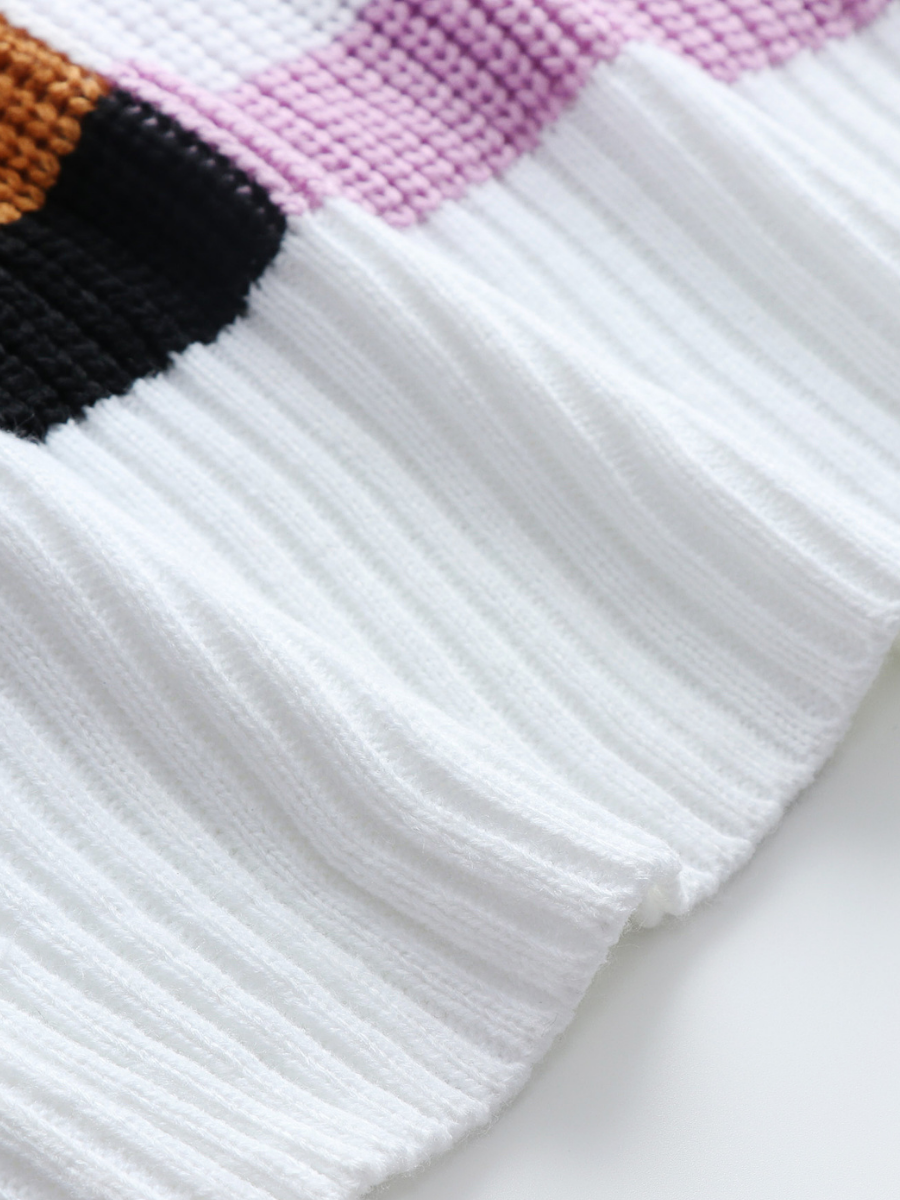 ROBERTA Stripe Block Color Knit Top