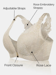 Plus Size Lace Wireless Embroidery Bra