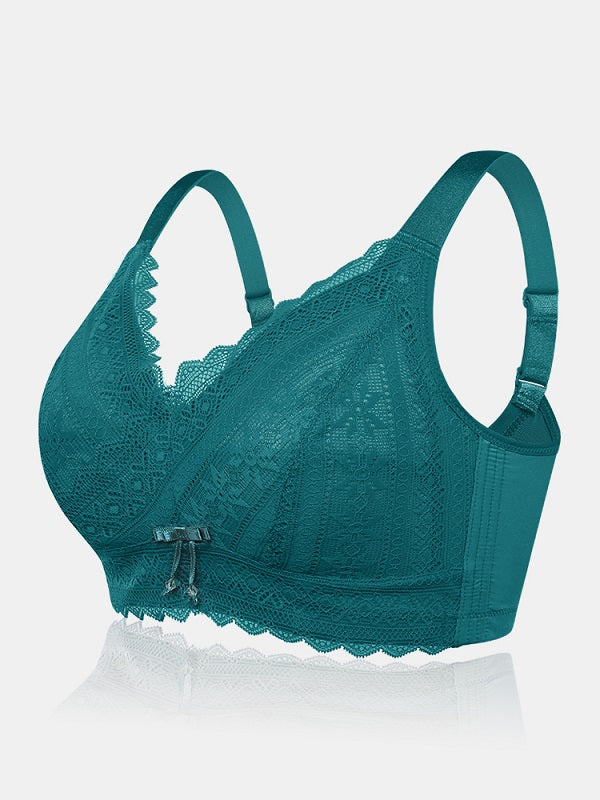 Plus Size Lace Wireless Full Coverage Adjustable Thin Bra